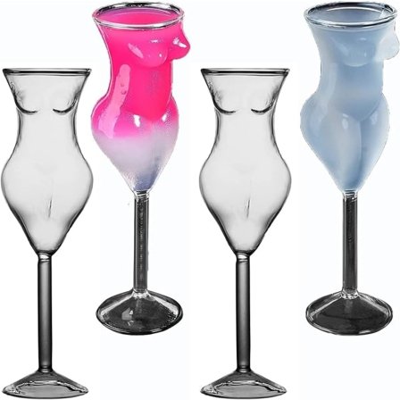 4 st Novelty vinglas, nakna kvinnor cocktailglas