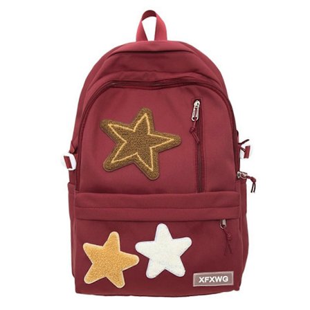 Trendy Y2K Design Studenterrygsæk med Flere Rum Nylon Studenterrygsæk Letvægts til Bøger Bærbar & Mere karamelfarve