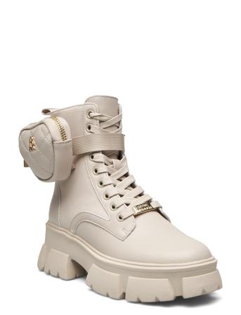 Tanker-H Bootie Shoes Boots Ankle Boots Laced Boots Beige Steve Madden*Betinget Tilbud