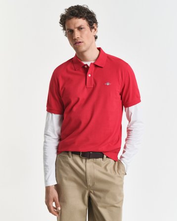 GANT Herren Regular Fit Piqué Poloshirt (XXL) Rot