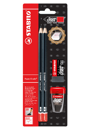 Stabilo Skolset blyertspenor, radergummi och pennvässare Pennor & kontorsmaterial Grå 2 PACK