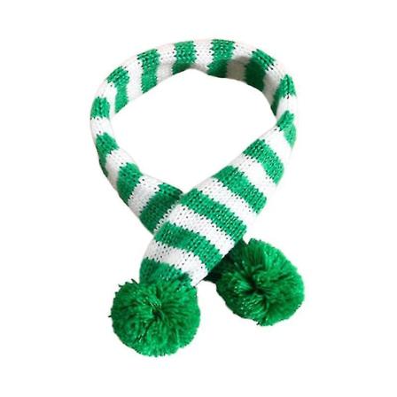 Pet Cat Halsband För Julfest Dekoration Valp Halsduk Green Stripes S