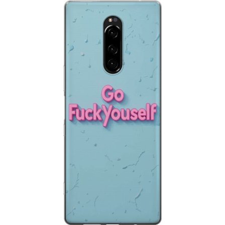 Yhteensopiva Puhelinkuori Sony Xperia 1 Provokativ rosa text