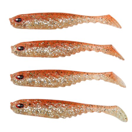 4 stk myk agn T-hale lokke AR48 Swimbait 75mm 3,2g kunstig fiskeutstyr for fisker saltvann ferskvannsfiske oransje