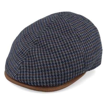MJM Hats - Blå flatcap Keps - Broker 32 Wool Mix Blue Check Flat Cap @ Hatstore