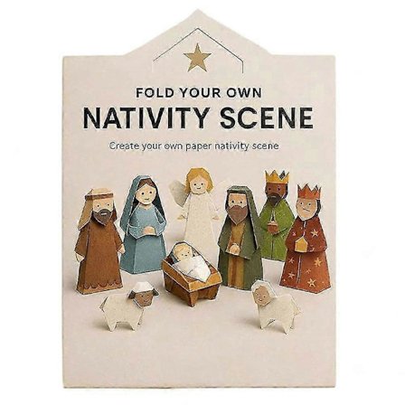 DIY Papir Julekrybbe-Origami Håndverkssett, Morsom Julehåndverksaktivitet, Perfekt for Julepynt Familieaktiviteter (FMY)