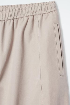 COS Women's Pantaloni Barrel Leg In Cotone in Beige