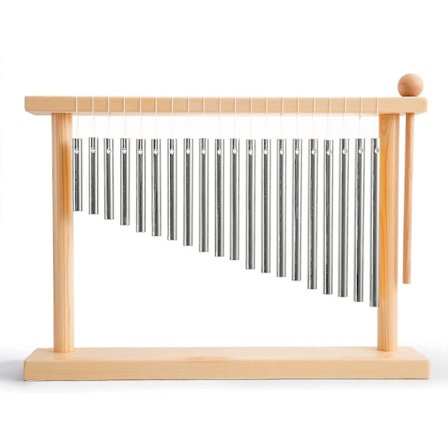 20 Note Chime Bordplade Bar Chime Vindklokke 20 Stænger Instrument Percussion Med Hammer (sølv)