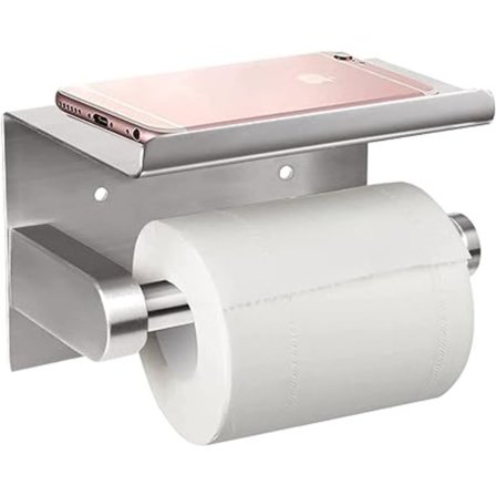 (Sølv) Toalettpapirrullholder, Lim Toalettpapirholder, SUS
