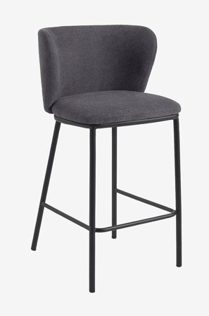 Kave Home - Baarijakkara - ciselia 2-pack - Harmaa - Baarituolit & baarijakkarat - - Homeroom