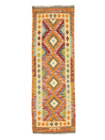 Kilim Afghan Old Style Rug Hand Woven 72X209 Runner Brown/Orange Afghanistan