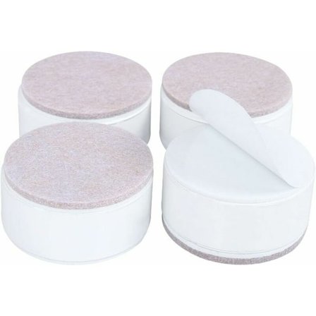 3 cm Højkarbonstål Møbelforhøjere, Selvklæbende Møbelforhøjere, 6 cm Bredde til Sofaer, Skabe, Stole, Bord, Hvid