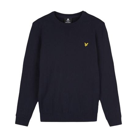 Lyle & Scott Cotton Merino Crew Jumper , Blauw , Heren , Maat: M Truien & Vesten