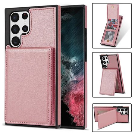 For Samsung Galaxy S24 Ultra RFID-blokkerende telefondeksel med kortholder og støtte