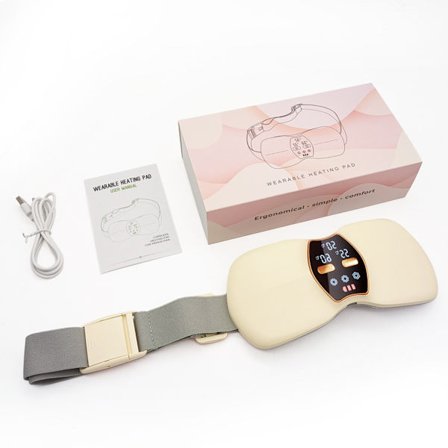 Opvarmende Lændebælte til Hjemmebrug med 3 Temperatur- & Vibrationsniveauer - Smertelindring & Komfort Khaki