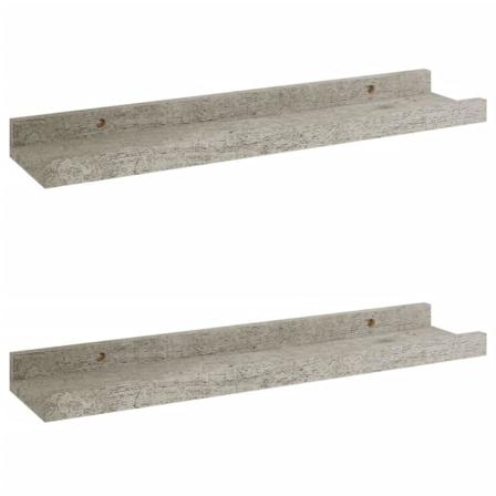 Vidaxl Vägghyllor 2 St Betonggrå 40x9x3 Cm Grå