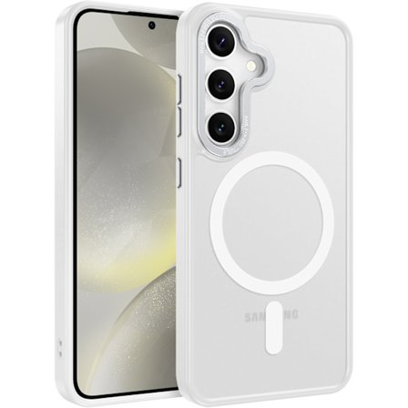 Samsung S25 Deksel - Magsafe Frostet Deksel – Hvit hvit