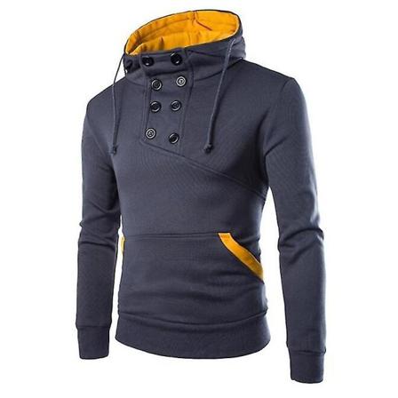Nye hettegensere for menn Gensere Hettegenser med glidelås menn Genser Herre hettegensere for CMK Dark Grey Asia L