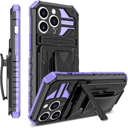 Mobilskal - Samsung Galaxy S25 Ultra - Stöttåligt - Inbyggt Ställ - Lila