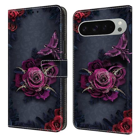 Kompatibel med Pixel 10 Pro XL Lommebok Etui Mønstertrykk PU Lær Flip Stativ Telefon Deksel - Perfekt