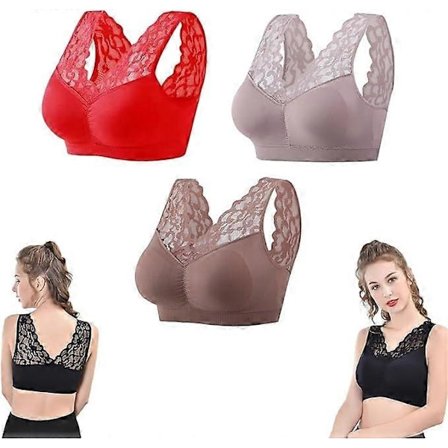 3 stk. Anti-hængende Bryst BH, BH'er Anti-hængende Bryster, Åndbar Anti-hængende BH, Sexet Komfortabel Blonde Sports BH til Søvn