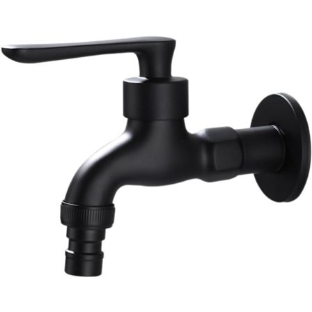 Metall veggkran - Vintage svart kobberkran - Moppekran - Servantkran - Kaldtvannskran - Servantkran