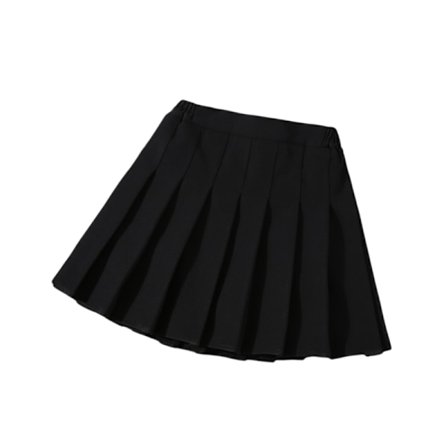 A-linjeformad barnkjol kort plisserad kjol Svart. Säkerhetsshorts