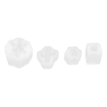 4 kpl silikonimuotteja kynttilöille, hartsivalettuja mehikasveja