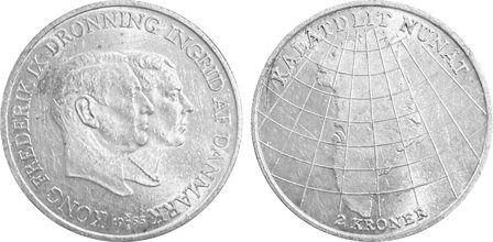 Danmark 1953 - Grønlandsindsamlingen - 2 kr. sølvmønt