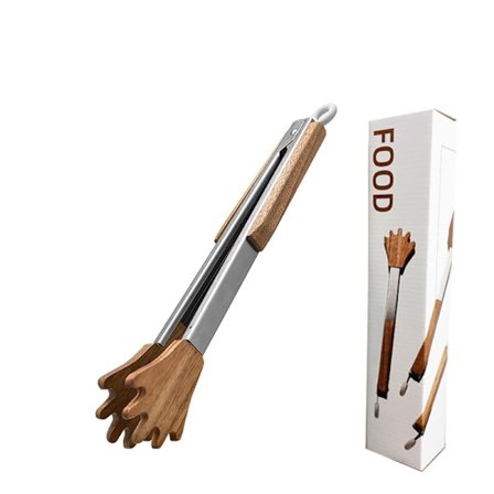 1 Træ Grilltang Lille Køkkentang Sukker Tang Køkken Serveringstang Kagetang Madlavningstang Bøffer Spaghetti Tang Tang