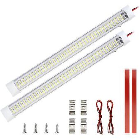 12V LED Innvendig Lyslist, Lyse Bil Lys med På/Av Bryter 1200LM Strip Bar Lampe for Bil Varebil Camping Lastebil Båt 2 stk