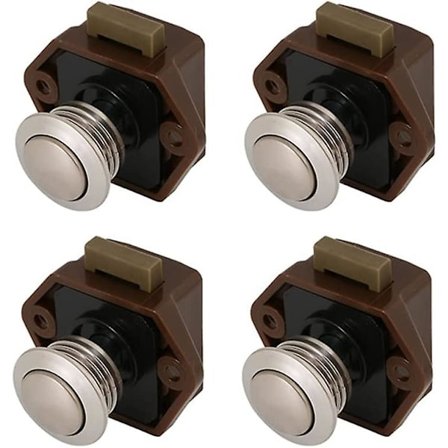 4 stk. Trykknapslåser, Mini Trykknapslåser Skuffe Skab Dør Nøgleløs Lås Skabslås