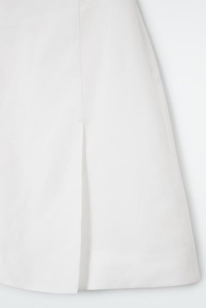 COS Women's Minigonna Con Pieghe Sul Davanti in Bianco