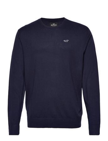 Hco. Guys Sweaters Strikkegenser M. Rund Krage Navy Hollister