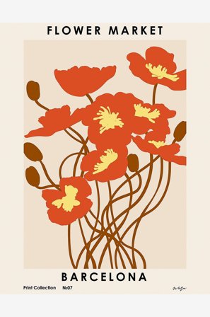 Pelcasa - Poster Flower Market. Barcelona - Beige - Postere - Fra Homeroom