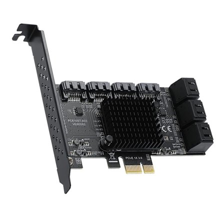 Mining Riser 10 portar PCIE SATA Card PCI för Express SATA 3.0 Controller PCIE till SATA3 expansionskort PCI E X4 X1 6Gbps