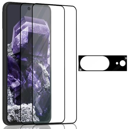 2-Pack Google Pixel 8 Skärmskydd & 1-Pack linsskydd - Härdat Glas 9H - Super kvalitet 3D