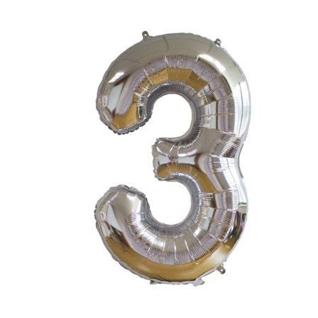 Design House 95 Folieballong silver - 3 Partytillbehör Unisex 86