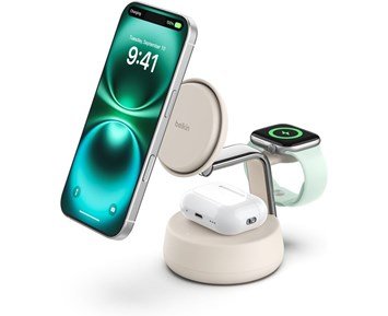 Belkin-UltraCharge Pro 3-in-1 Magnetic Q-Belkin UltraCharge Pro 3-in-1 Magnetic Q - Beige-Telecom accessories-Mobilladere