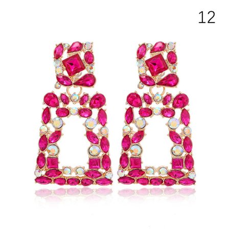 Barbie Rosa örhängen Rose Red Geometriska mångsidiga örhängen Holi