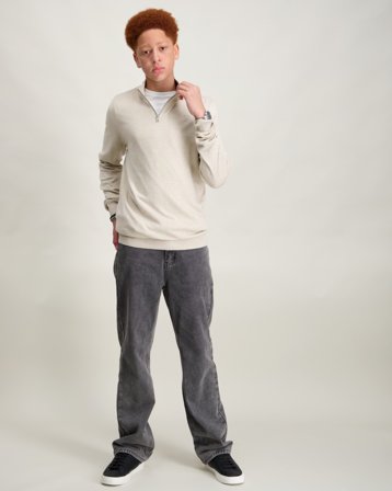 Jack & Jones JJEEMIL KNIT HALF ZIP NOOS JNR Beige Genser Gutt - Kids Brand Store