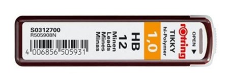 ROTRING Feinmine 1 Dose - Feinminen à 12 Stück 1,0 HB