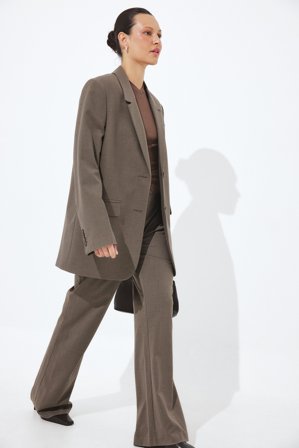 NA-KD Pantalon évasé taille moyenne - Pantalon droit - Marron - EU 32