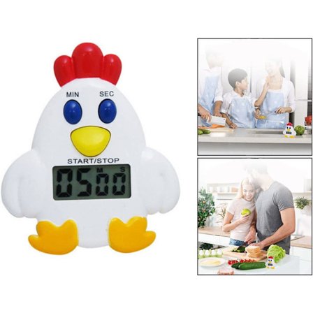 Køkken Timer (6,5*5,5 cm), LCD Digital Timer, Nedtællingstimer i
