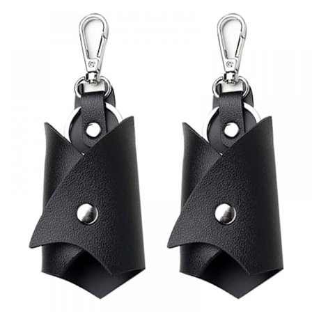 (Sort) 2 stk Kreative Bilnøgleæsker, Bat Formet Bilnøgleholder, PU Læder