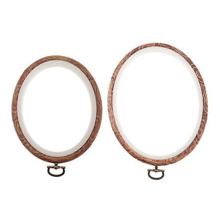 2x Oval Broderiram Syring DIY Handarbete Hantverk Ram