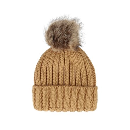 Beechfield - Bege pom Beanie - B412 Biscuit Pom @ Hatstore
