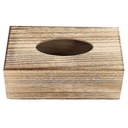 1 stk Enkel Skrivebords Tissue Box Dekorativ Tissue Box Naturlig Tre Tissue Box