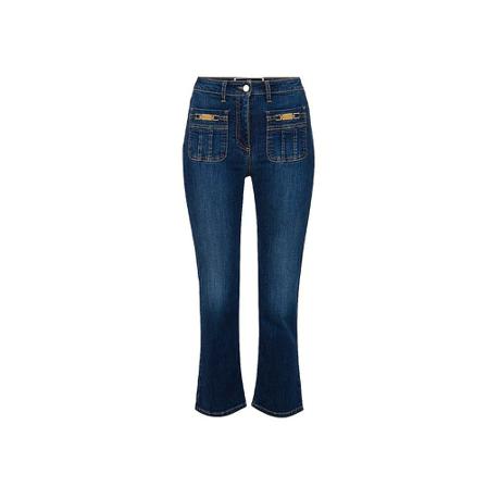 Elisabetta Franchi, Bootcut Cropped Jeans Blauw, Dames, Maat:W30