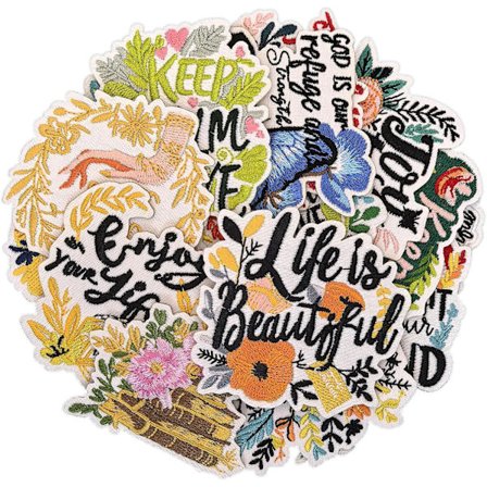 16 Positive Affirmasjoner Strykemerker, Motiverende Fraser Broderte Applikasjoner for Vesker, Klær og Jakker